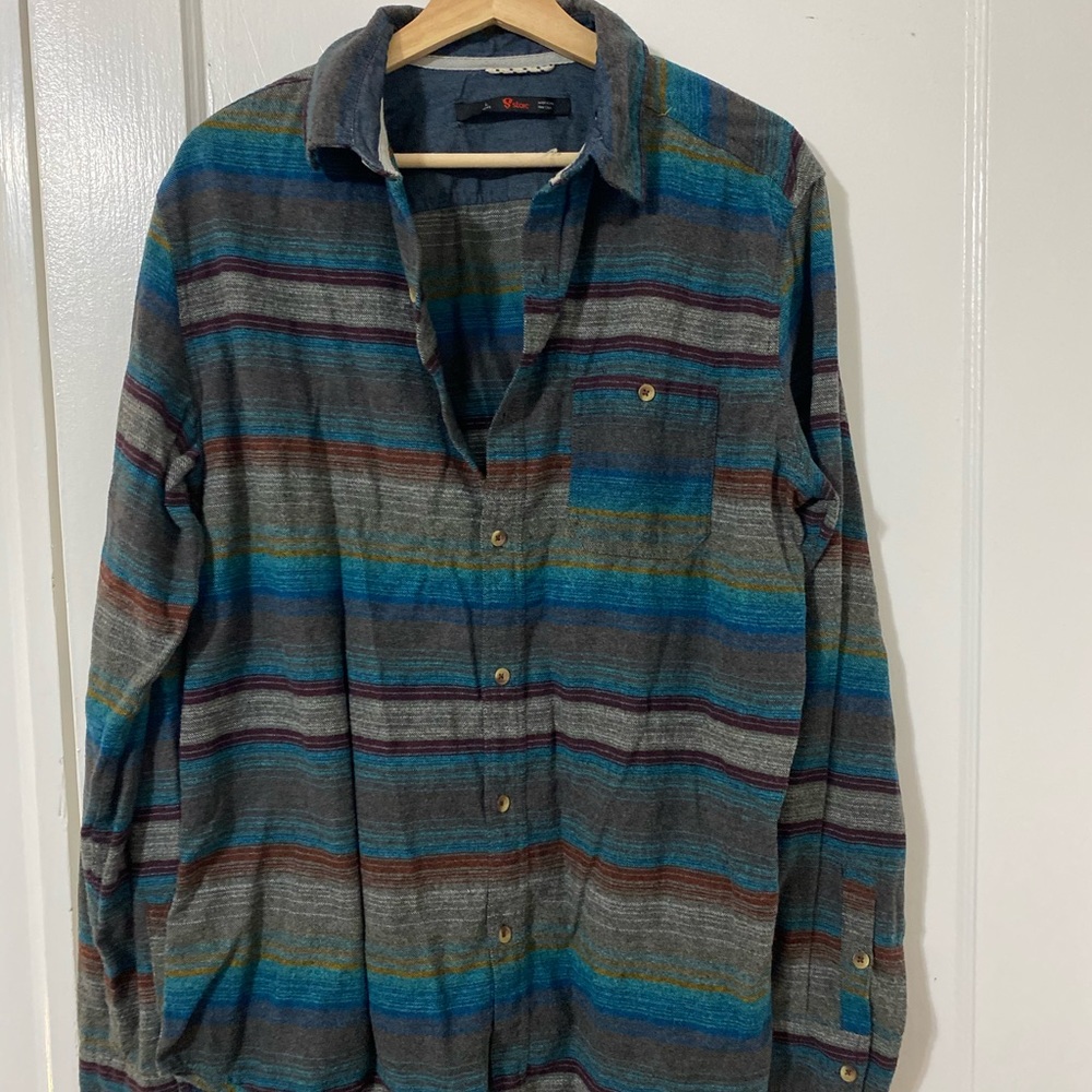 Men’s large flannel stoic stripes